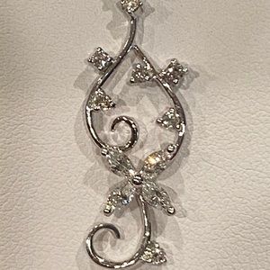 SOLD ON EBAY 14k White Gold Diamond Pendant, .65 Carat Diamonds, G/VS